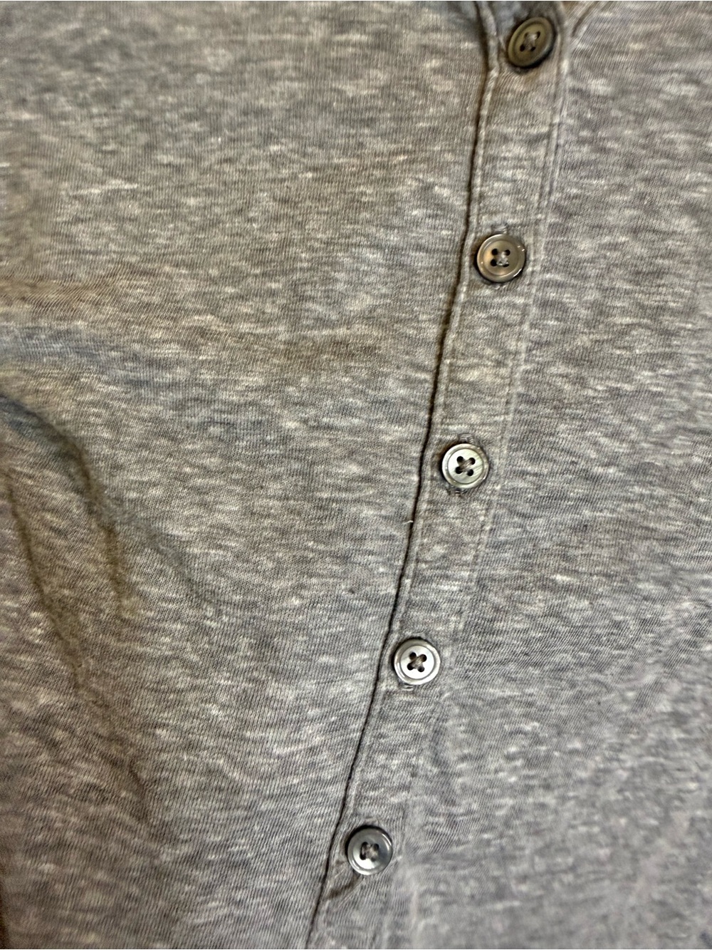 J. Crew Gray Long-Sleeve Henley Top - Picture 2 of 4